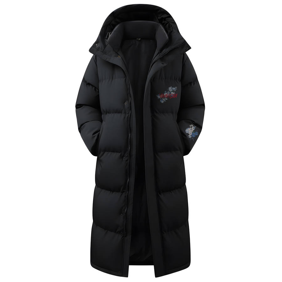 HUANQIU Puffer Jackets Unisex Hooded Thickened Padded Puffer Jacket