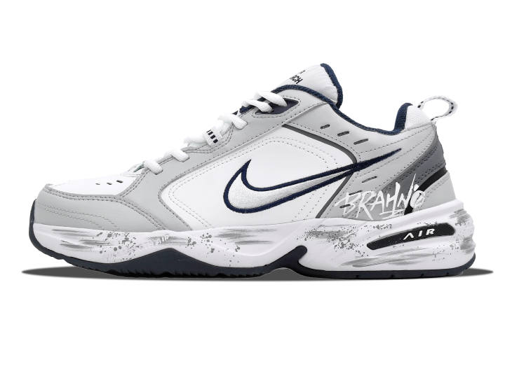 Nike Nike Air Monarch 4 Abrasion Resistant Low top Chunky Sneakers Unisex Gray White