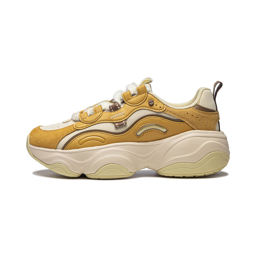 Li-Ning Li Ning Honey V2 Slip Resistant Abrasion Resistant Low top Chunky Sneakers Women's Yellow Beige
