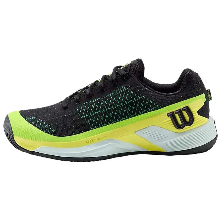 Wilson Rush Pro Abrasion Resistant Low top Tennis Shoes Men's Black Green