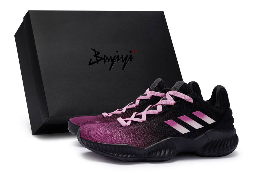 Adidas Adidas Pro Bounce 2018 Low 811 Manufacturing, Deep Sea Fantasy Rose Red, Special Shoe Box Cushioning Slip Resistant