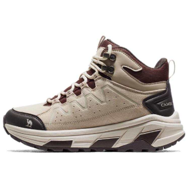 CAMEL Mesh Slip Resistant Abrasion Resistant High top Mountaineering Shoes Women's Beige