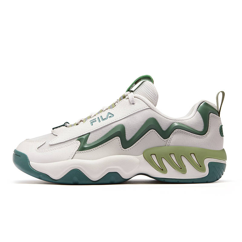 FILA FUSION SHOCK Electric Glow Shoes Basketball Shoes Men's Bright Gray Silver Pine Green