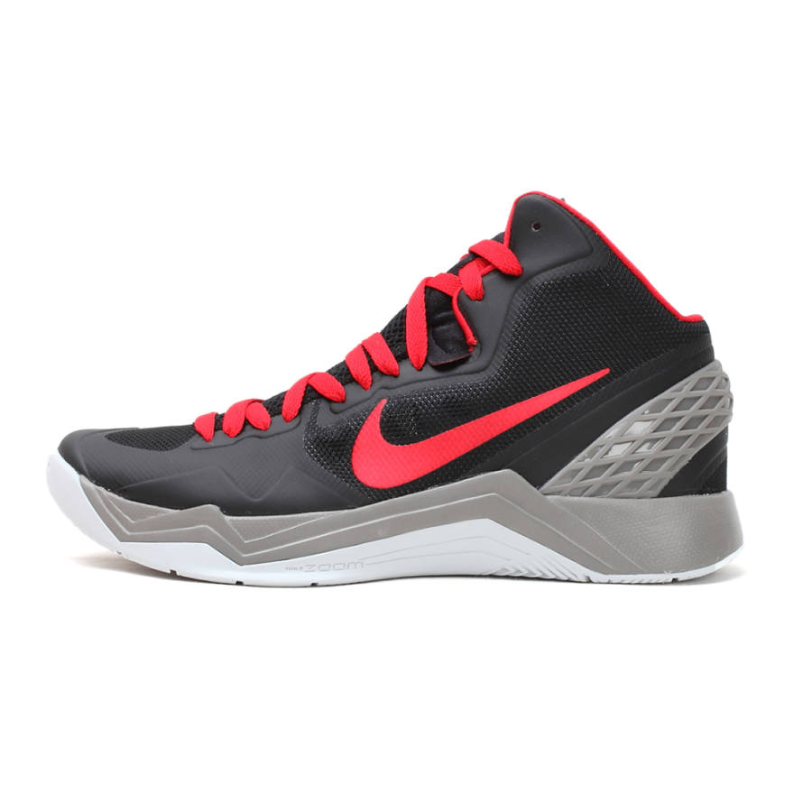 Nike Nike Slip Resistant Abrasion Resistant Cushioning Mid top Basketball Shoes Men's Black Red