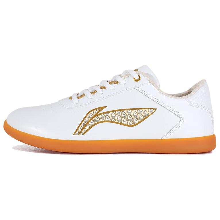 Li-Ning Li Ning Tai Chi Slip Resistant Abrasion Resistant Low top Training Shoes Unisex White Gold