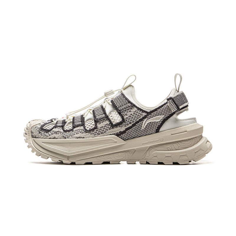 Li-Ning Li Ning Outdoor CF Tracing, Wenchuan Fabric Breathable Abrasion Resistant Low top Hiking Shoes Unisex Ecru