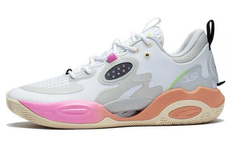 Li-Ning Li Ning Wade ALLDAY Slip Resistant, Abrasion Resistant, Breathable Low top Basketball Shoes White Gray
