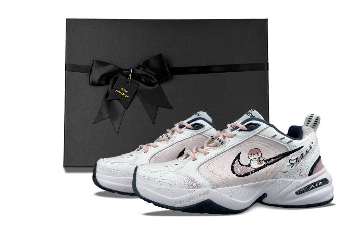 Nike Nike Air Monarch 4 Slip Resistant Low top Chunky Sneakers Unisex Pink White