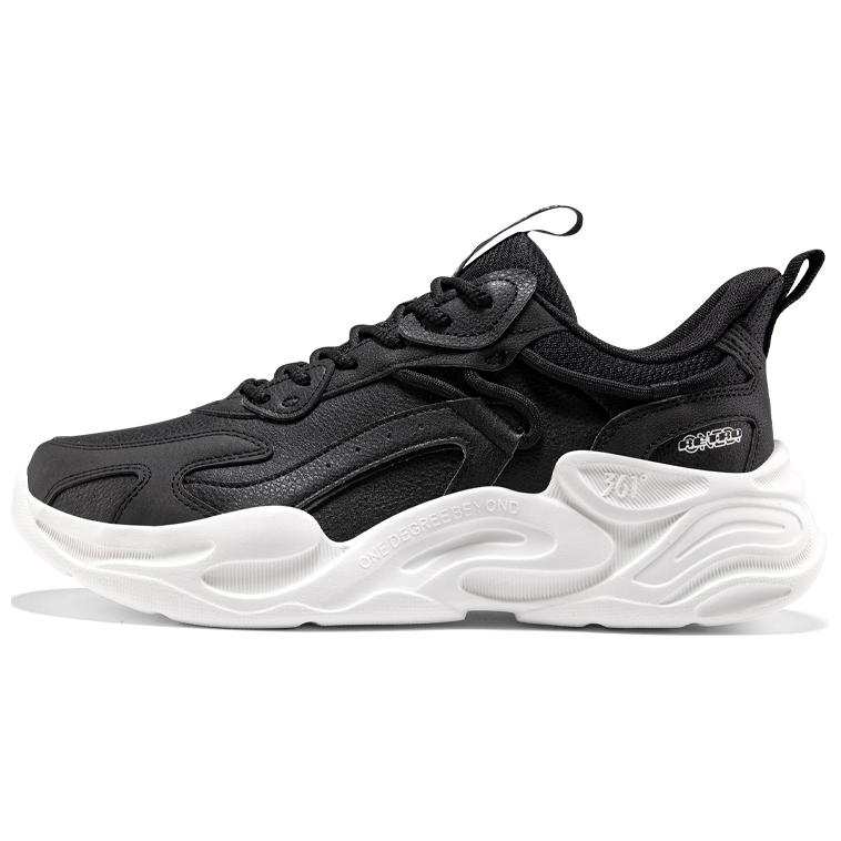 361° Cushioning Waterproof Slip Resistant Low top Chunky Sneakers Men's Black White