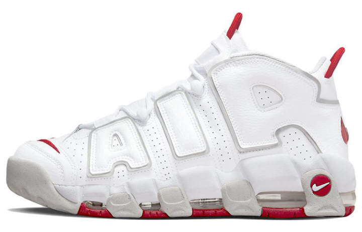 Nike Nike Air More Uptempo Mid top Basketball Shoes Men's White Red