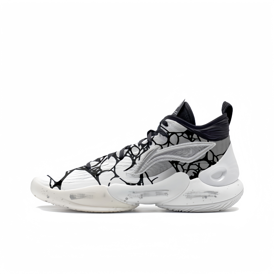 Li-Ning Li Ning YuShuai 18 Support Rebound Mid top Basketball Shoes Men's Black White Gray