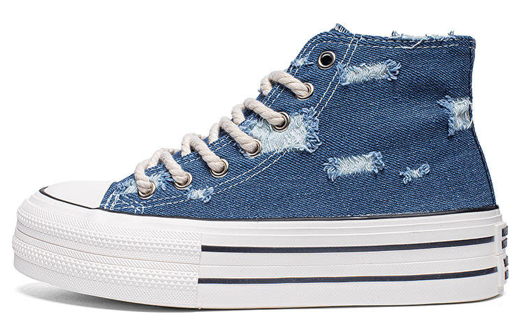 Warrior Lightweight And Breathable High top Canvas Shoes Women's Dark Blue