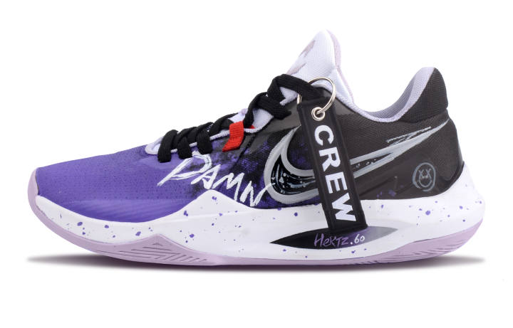 Nike Nike Precision 6 Hertz Slip Resistant Low top Basketball Shoes Men's Black Purple