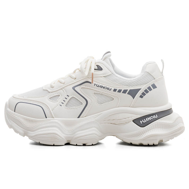 HUANQIU Abrasion Resistant Breathable Abrasion Resistant Breathable Low top Chunky Sneakers Women's White