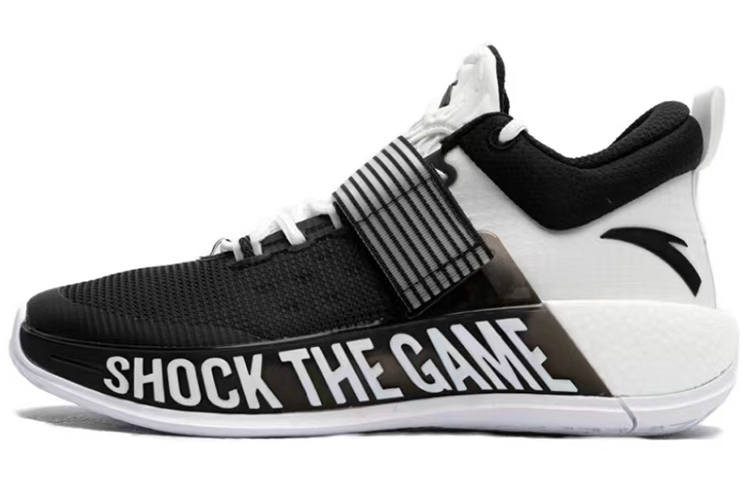 Anta Hengsao4 Abrasion Resistant Breathable Low top Basketball Shoes Men's Black White