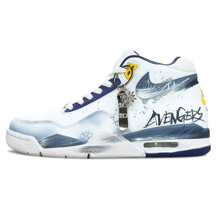 Nike Nike Flight Legacy Vintage Basketball Shoes Men's Mid Top Blue/White/Yellow