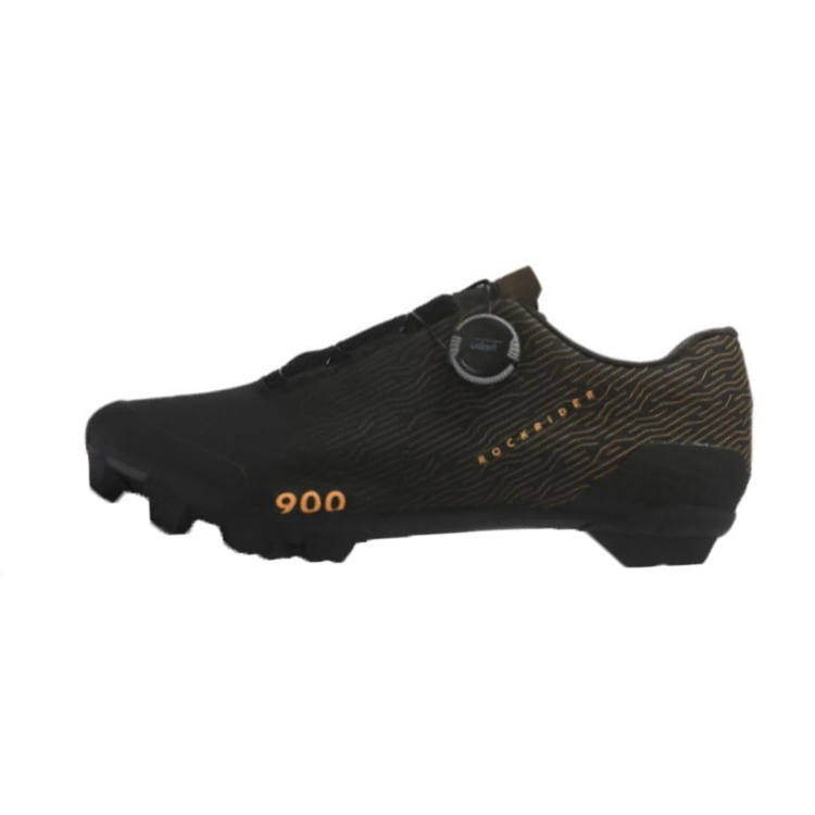 DECATHLON Cushioning Abrasion Resistant Cushioning, Wear Resistant Low top Cycling Shoes Men's Black Orange