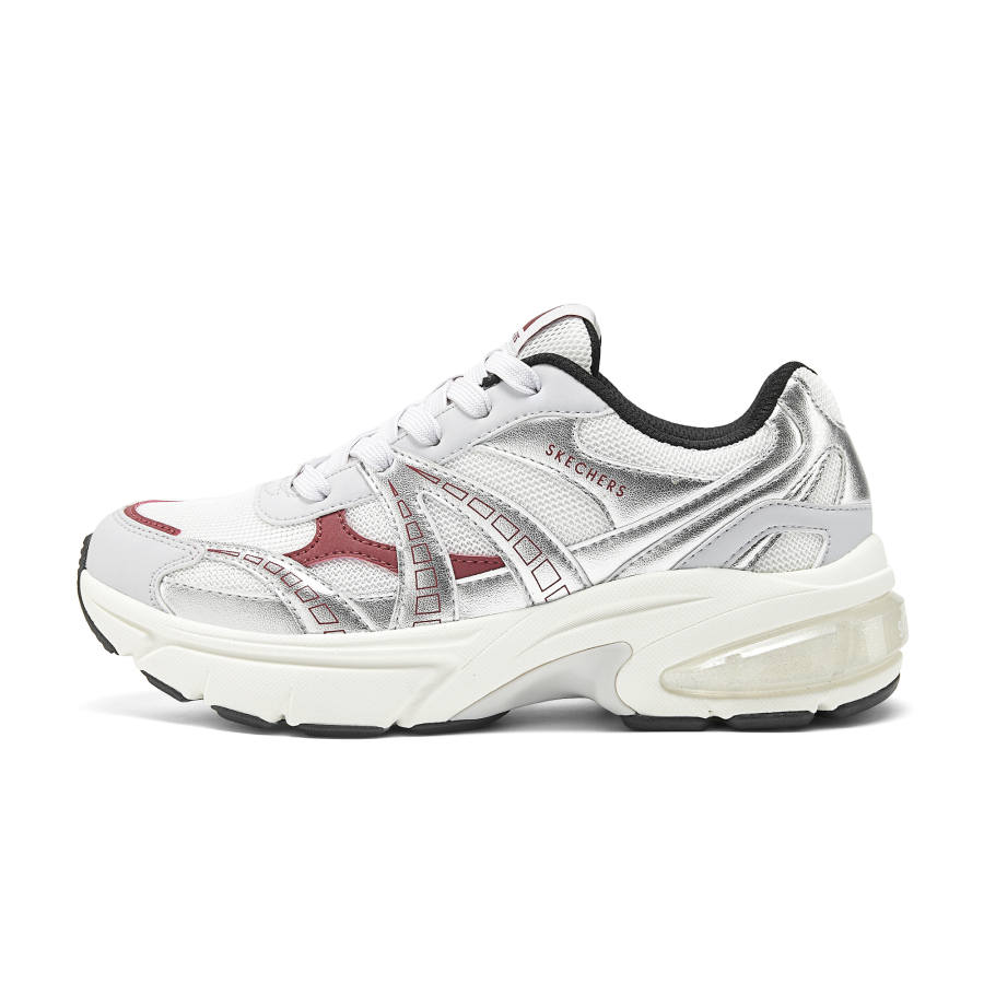 Skechers SHADOW Abrasion Resistant Low top Chunky Sneakers Women's Silver Gray