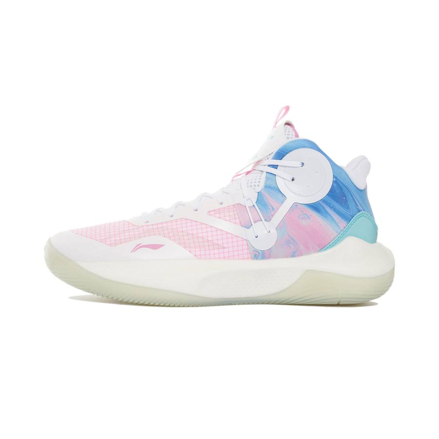 Li-Ning Sonic 9 Team Basketball Shoes Men's Mid Top White/Pink/Blue