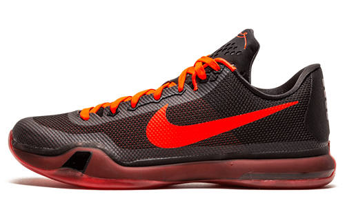 Nike Nike Kobe 10 Slip Resistant Lightweight Non slip Lightweight Low top Performance Basketball Shoes Men's Black Red