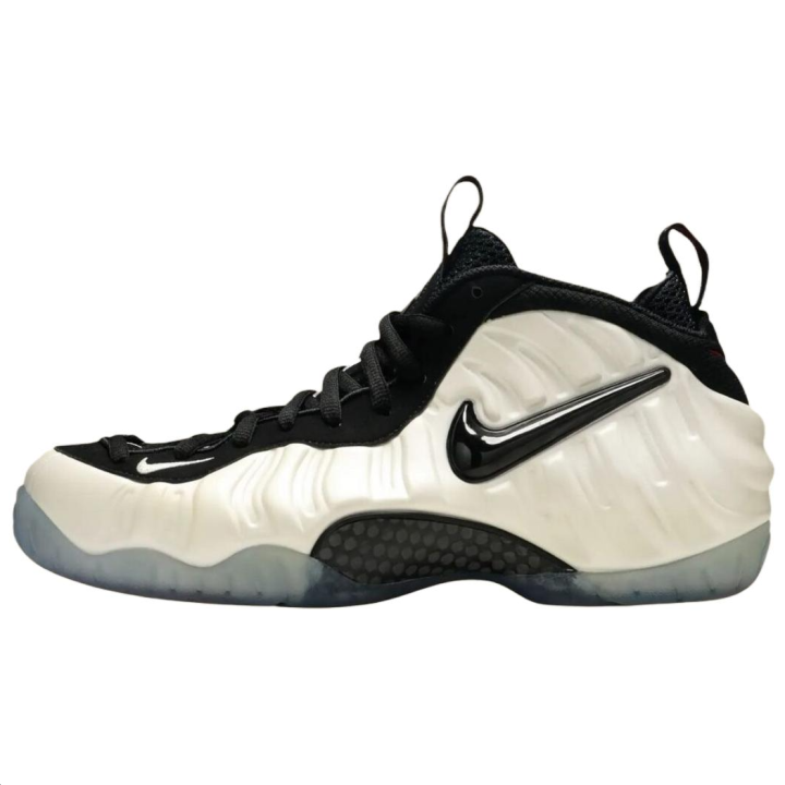 Nike Nike Foamposite Pro Slip Resistant Abrasion Resistant Mid top Basketball Shoes Unisex Black White