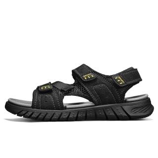 CANUVEN Top Grain Cow Leather One Strap Sandals Men's