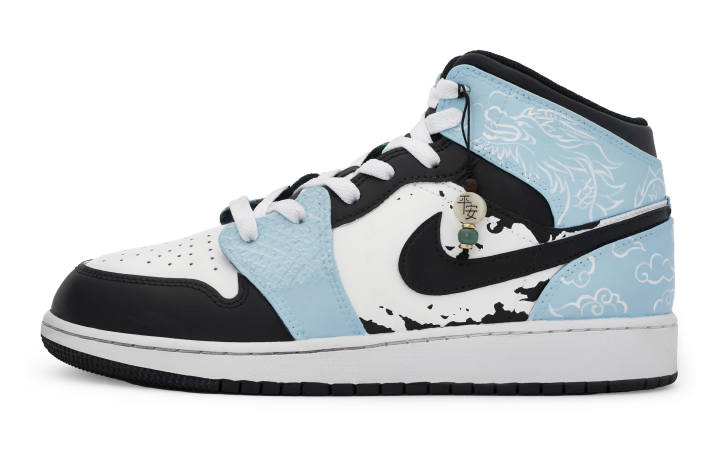 Jordan Jordan Air Jordan 1 811 Manufacturing, Azure Dragon In The Clouds Cushioning Slip Resistant Abrasion Resistant