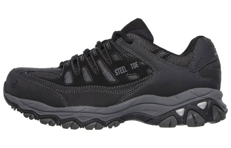 Skechers Relaxed Fit Textile, Leather Comfortable Low top Hiking Shoes Men's Black
