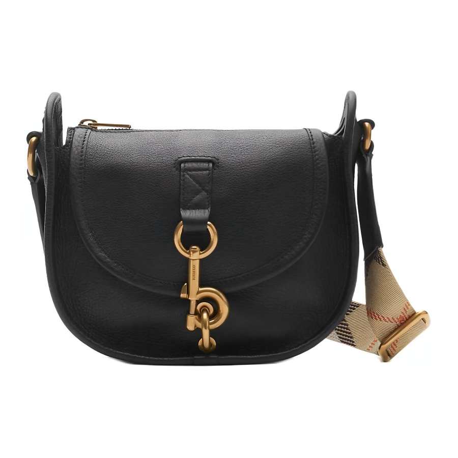 Burberry Calfskin Messenger Bag, Shoulder Bag Mini Women's Black