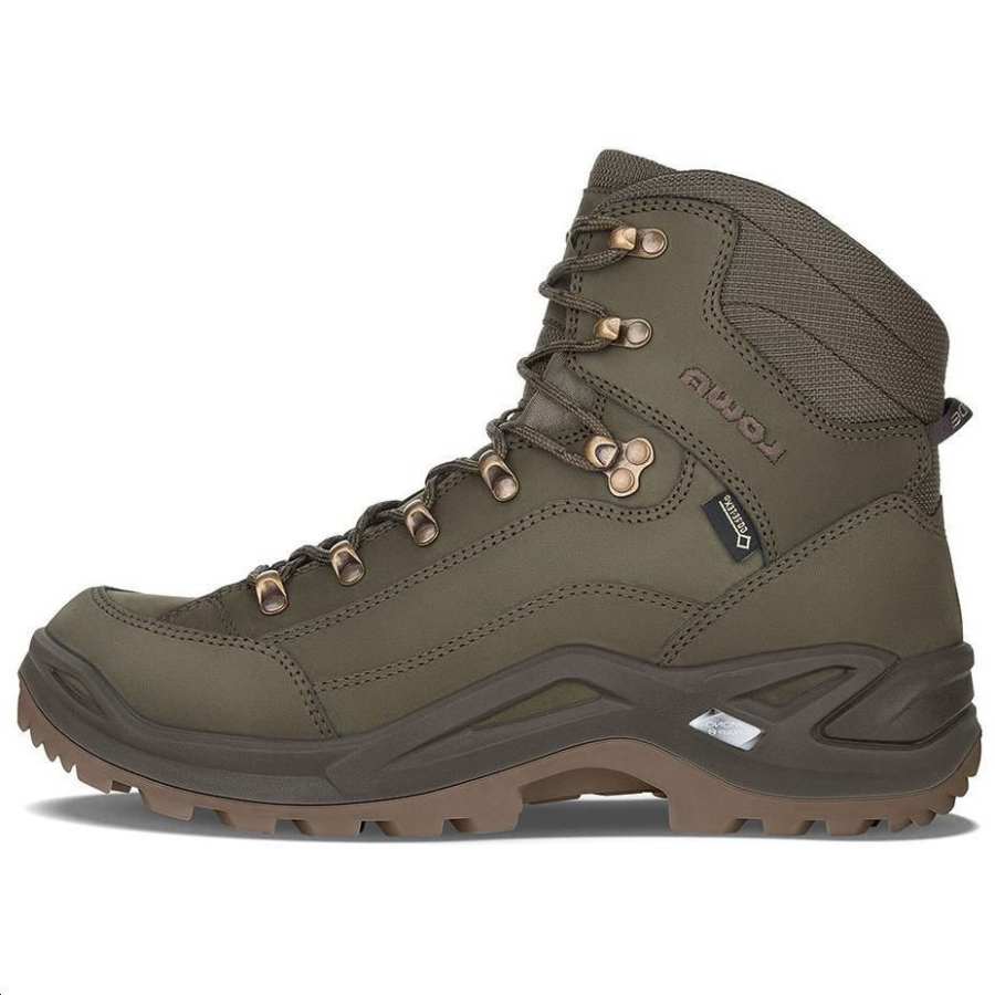 Lowa Renagade GTX The Wanderer Cushioning Slip Resistant Mid top Hiking Shoes Men's Green