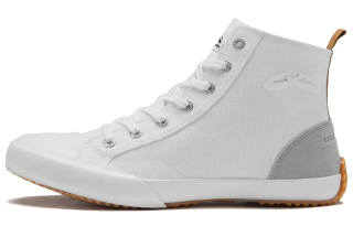 URBANHOOD 5050 Collection Slip Resistant Abrasion Resistant High top Canvas Shoes Unisex White