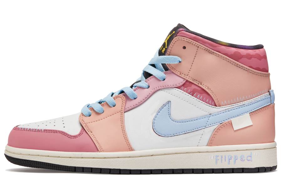 Jordan Jordan Air Jordan 1 Da Vinci Custom, Macaron Cushioning Slip Resistant Cushioning Slip Resistant High top