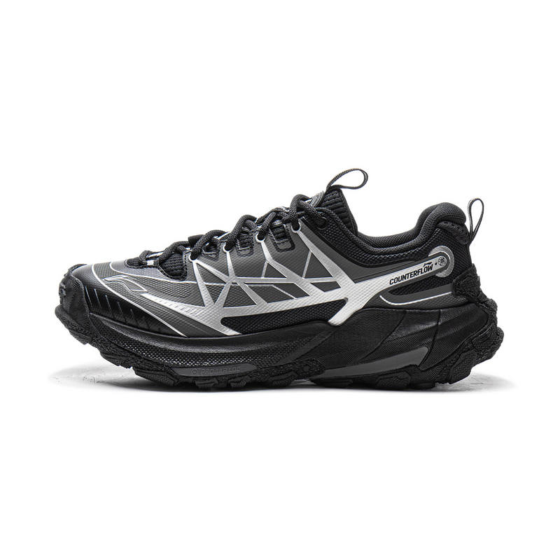 Li-Ning Li Ning Outdoor CF Tracing, Yijie 2.0 TPU Low top Hiking Shoes Unisex Black Silver