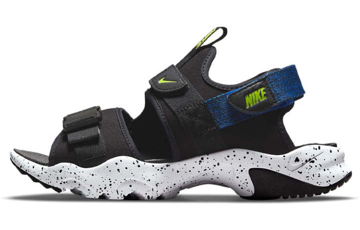 Nike Nike Canyon Sandal Velcro Open Toe Flat Heel Black Blue Sandals 'Black Blue'