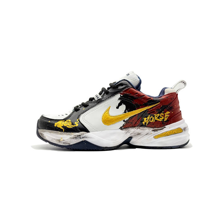 Nike Nike Air Monarch 4 Qinghe Creative, Red Horse Cushioning Abrasion Resistant Cushioning, Wear Resistant Low top