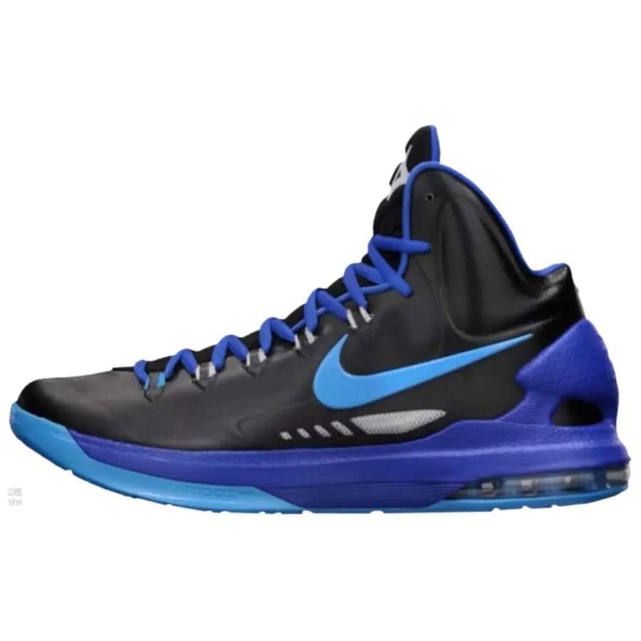 Nike Nike KD 5 Slip Resistant Abrasion Resistant High top Basketball Shoes Men's Black Blue