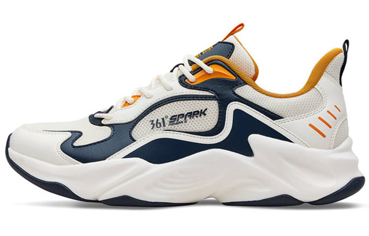 361° Slip Resistant, Abrasion Resistant, Breathable Low top Chunky Sneakers Men's White Blue Yellow
