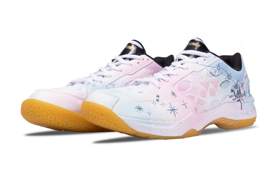 YONEX Power Cushion Abrasion Resistant Cushioning Low top Badminton Shoes Unisex Pink Blue Mismatched