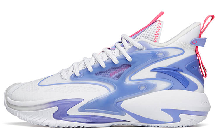 Anta Berserk 3 Slip Resistant Abrasion Resistant High top Basketball Shoes Men's White Purple