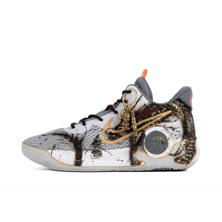Nike Nike KD 5 Abrasion Resistant Mid top Basketball Shoes Unisex Black Gold