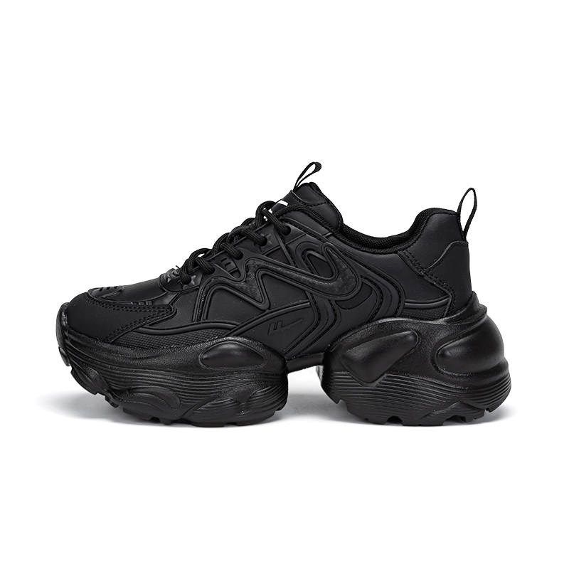 Warrior Slip Resistant, Abrasion Resistant, Height Increasing Low top Chunky Sneakers Women's Black