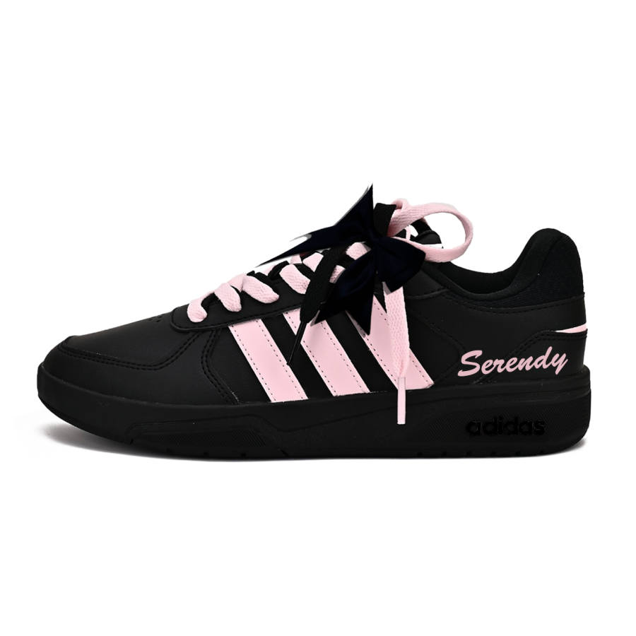 Adidas Neo Courtbeat The Order Of Sweet Powder Abrasion Resistant Low top Skateboard Shoes Unisex Black Pink