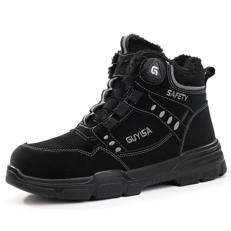 GUYISA Safety Work Site Impact Resistant Anti Puncture Fleece Lined Insulated Shoes Safety & Protective Shoes Unisex
