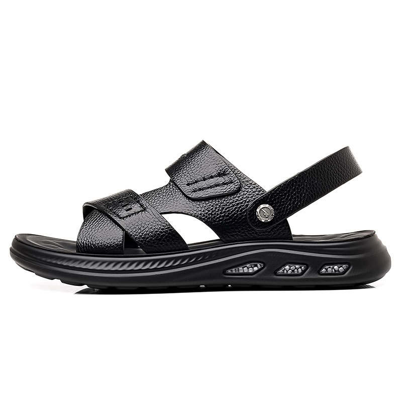 WARRIOR Warrior Slippers With Two Way Functionality Top Grain Cow Leather Lightweight Soft Sole Beach Shoes Men's
