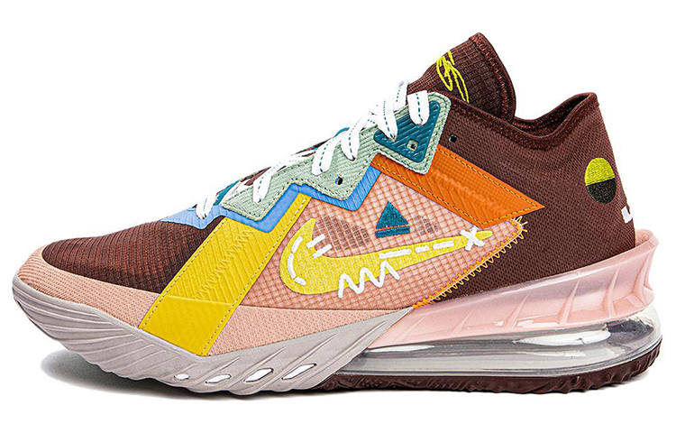 Nike MIMI PLANGE x Nike Lebron 18 Low Mad King Slip Resistant Abrasion Resistant Mid top Basketball Shoes Unisex