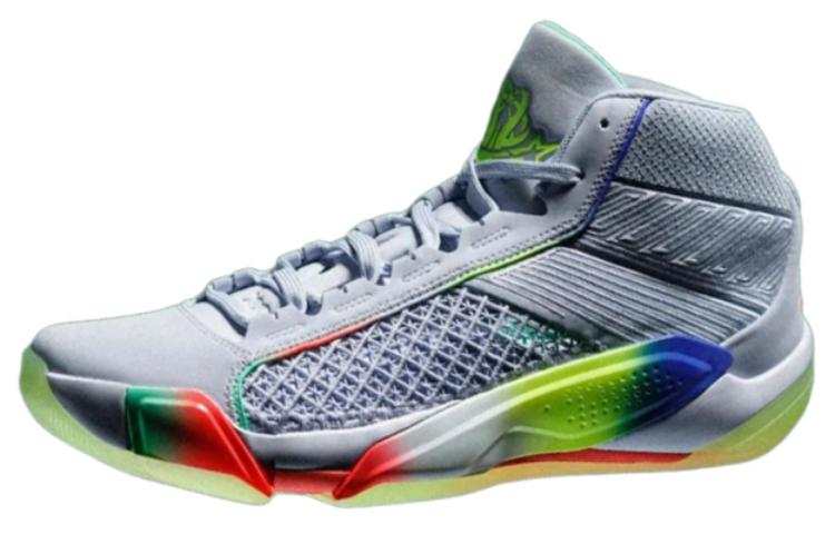 Jordan Jordan Air Jordan 38 CHBL All Star Abrasion Resistant Breathable Mid top Basketball Shoes Men's White Green
