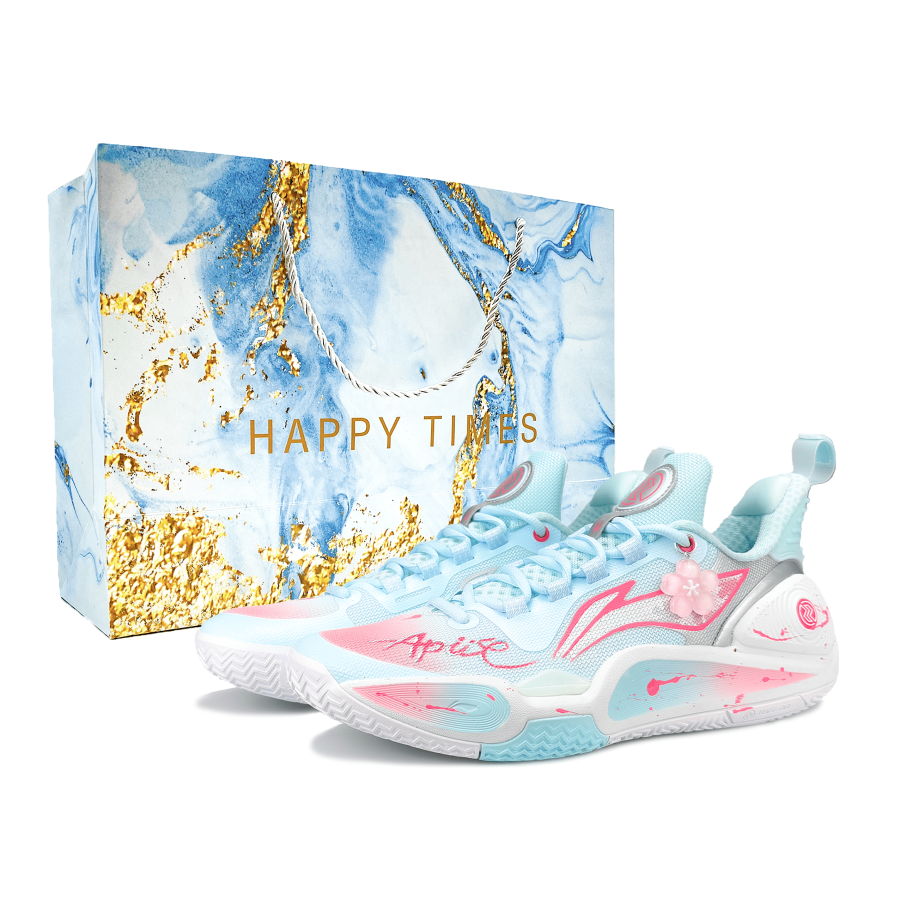 Li-Ning Li Ning Speed 9 Cushioning Slip Resistant Abrasion Resistant Low top Basketball Shoes Men's Blue Pink