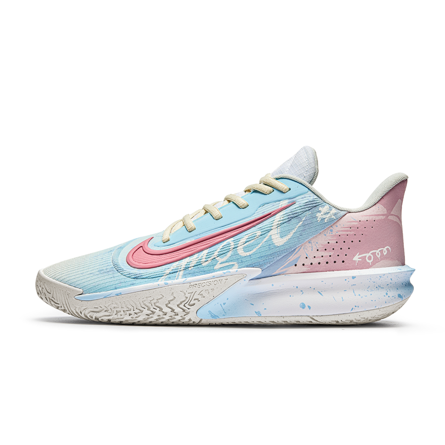 Nike Nike Precision 7 Cushioning Low top Basketball Shoes Unisex Pink Blue
