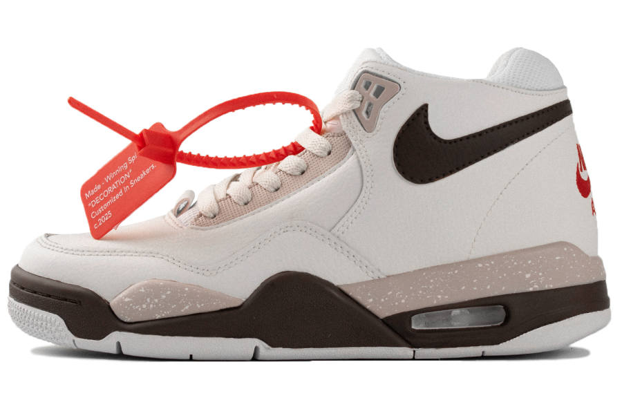 Nike Nike Flight Legacy Mars WS Slip Resistant Abrasion Resistant Mid top Vintage Basketball Shoes Unisex Brown White