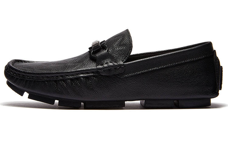 Jeep Casual Leather Shoes Men's Low Top Black
